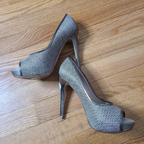 Baldan Size 6.5 Peep Toe Platform Heels - Picture 1 of 6